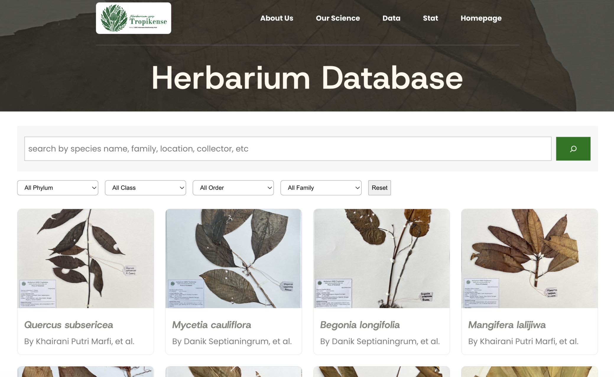 SSRS Indonesia Biodiversity Hub Meluncurkan Herbarium SSRS Tropikense